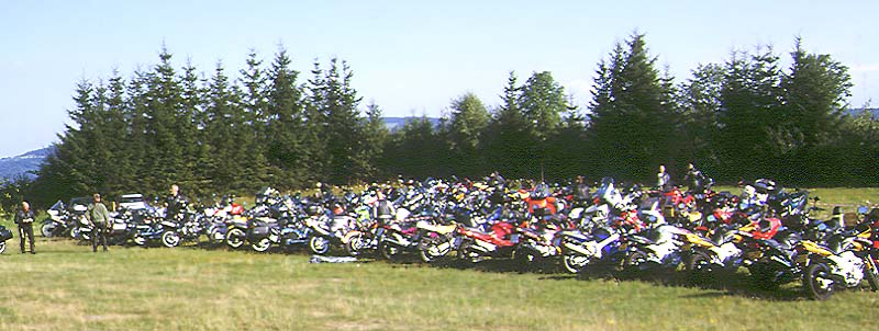 biker parking at the castle