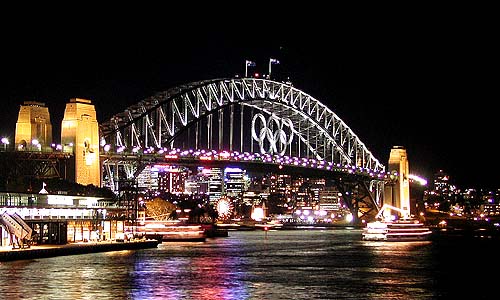 Nachtaufnahme: Hafenbrcke Sydney