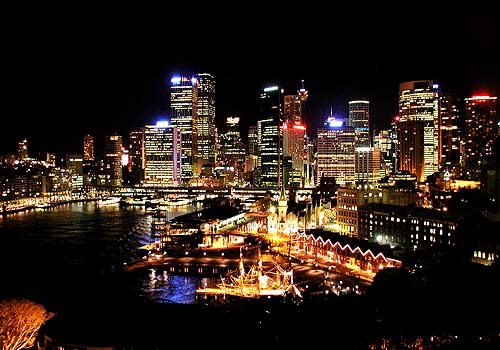 Nachtaufnahme: Hafen Sydney