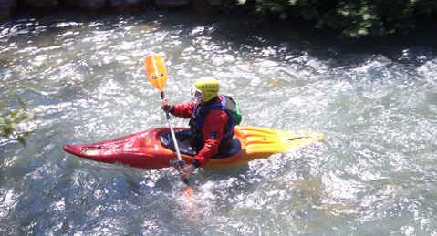 Wildwasserfahrer in der Guisane, Villeneuve