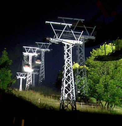 Masten der Seilbahn Leysin