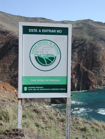 Tafel am Eingang des Nationalparks